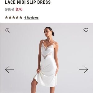 SKIMS White Lace Slip Dress